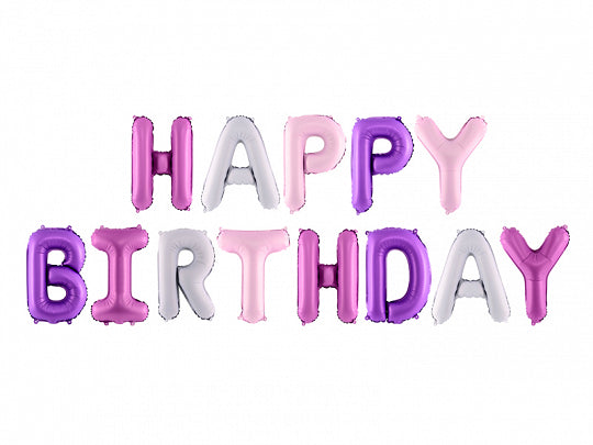 Grinalda Balão Foil Happy Birthday Mix