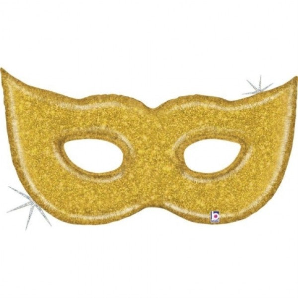 Balão Mascara Ouro Glitter