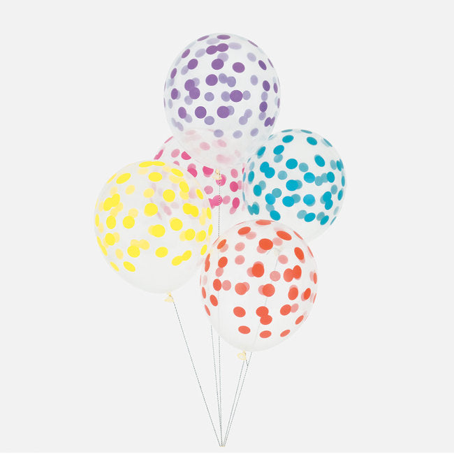 Transparent Printed Latex Balloon with Polka Dots Mix