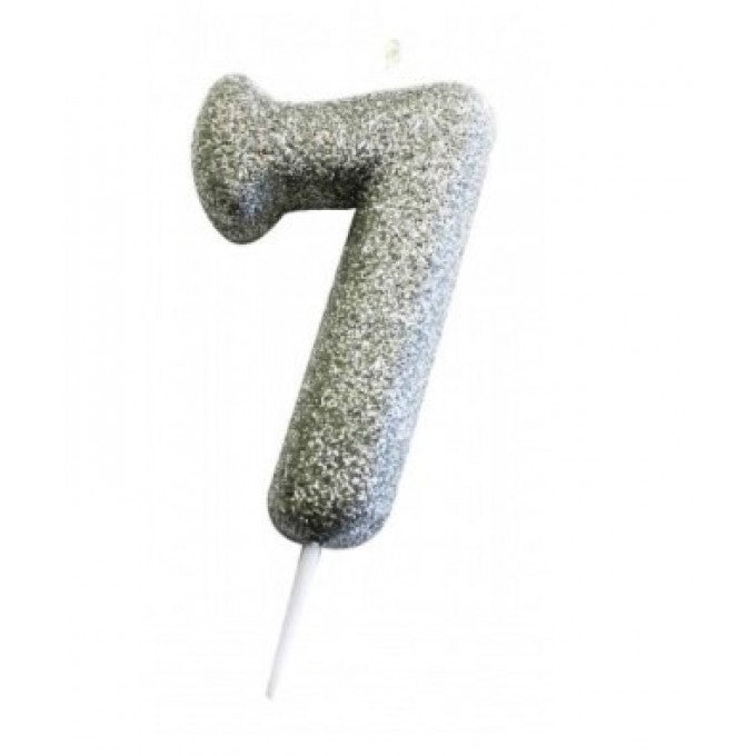 Silver Glitter Candle