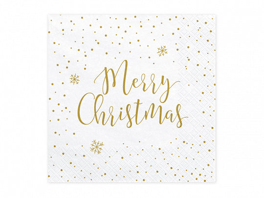 Golden Merry Christmas Napkins