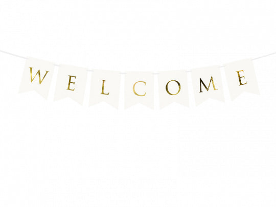 White Welcome Banner