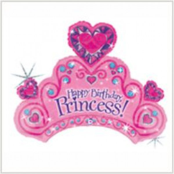 Balão foil Tiara Princesa Happy Birthday