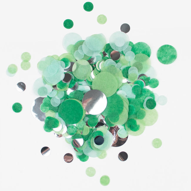 Confettis Verdes e Prateados