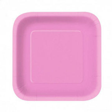 Strong Pink Square Plates (small)