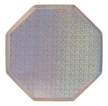 Holographic Shiny Silver Plate