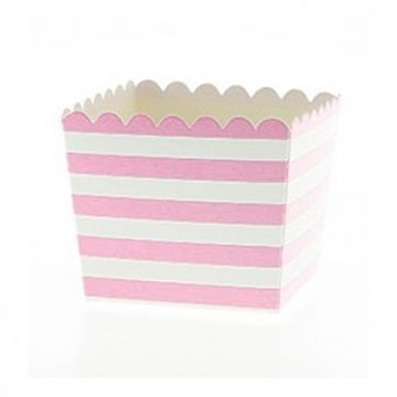 Pink Stripe Popcorn Box