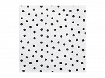 White Napkins with Black Polka Dots