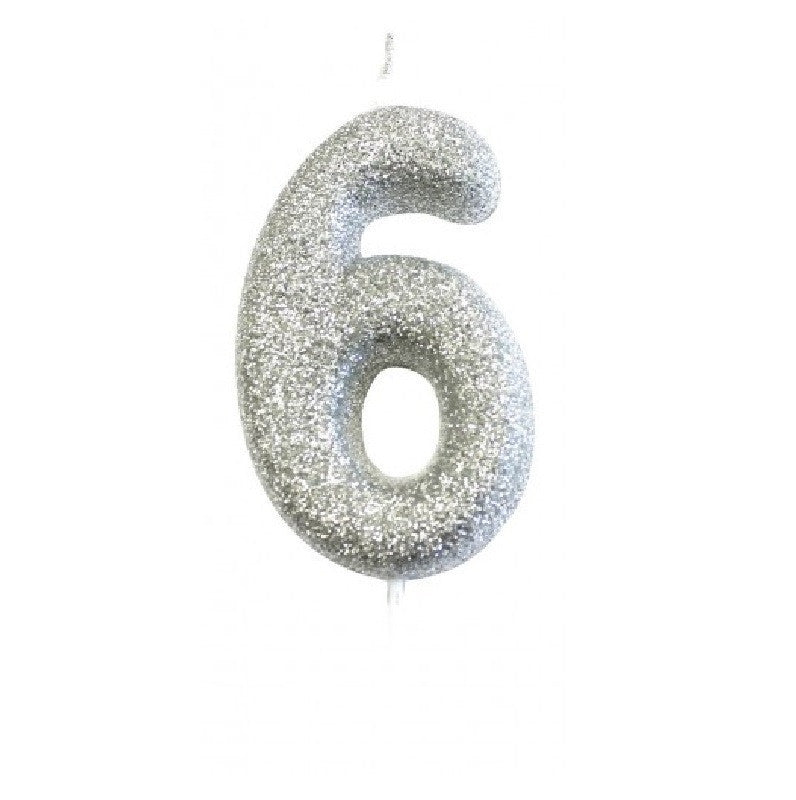 Silver Glitter Candle